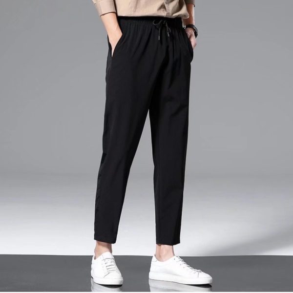 Thin Ice Silk Nine Part Casual Pants For Men's Loose Sweatpants - Image 3