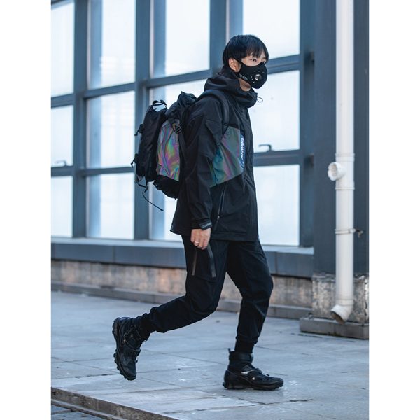 Reflective Laser Pocket Black Jacket Men - Image 3