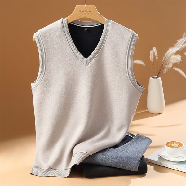 Sleeveless Casual Men's Knitted Sweater Pullover Vest