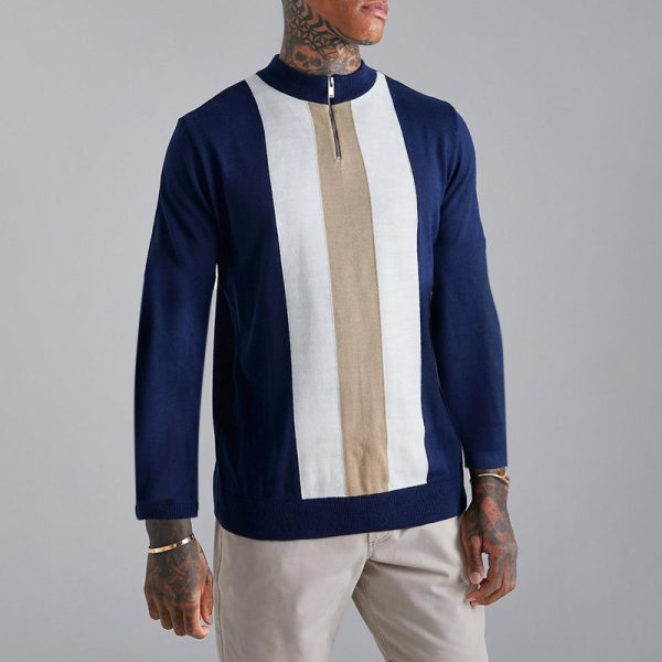 Long Sleeve Slim Fit Jacquard Knit Sweater