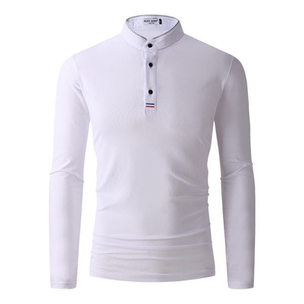 Men's Clothing Men's Long Sleeve Stand Collar Polo Shirt Polo Shirt - Image 6