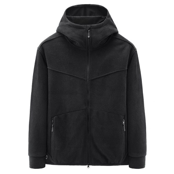 Men Fleece Jacket Sweater Coat Plush - Image 3