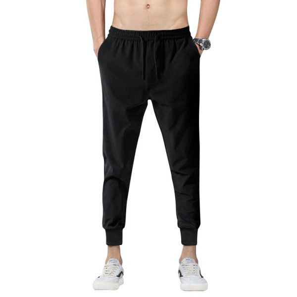 Men's Fashion Casual Solid Color Four-way Stretch Leggings - Image 3