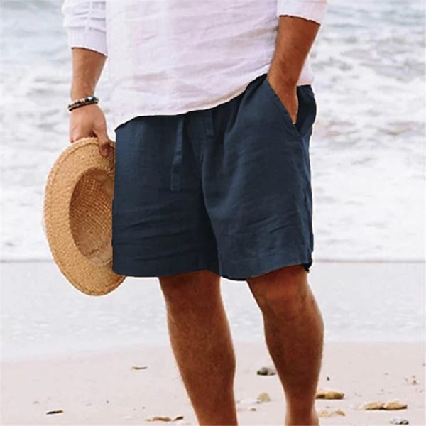 Men's Daily Sand Pure Color Comfortable Breathable Shorts - Image 2