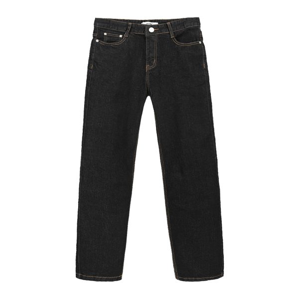 Men's Trendy Straight Leg Black Jeans - Image 2