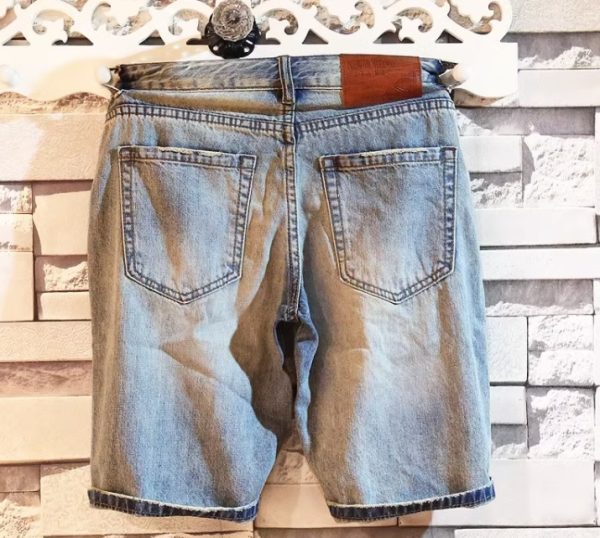 Vintage Embroidered Distressed Denim Shorts - Image 4