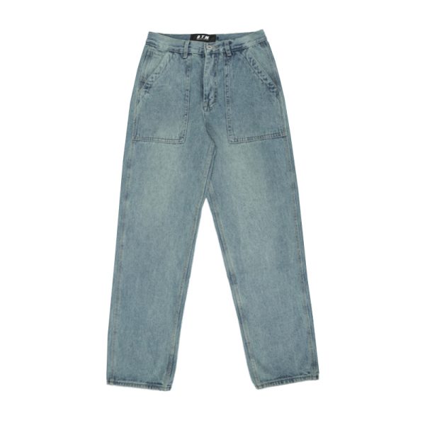 Mens Loose Straight Vintage Wide Leg Jeans - Image 3