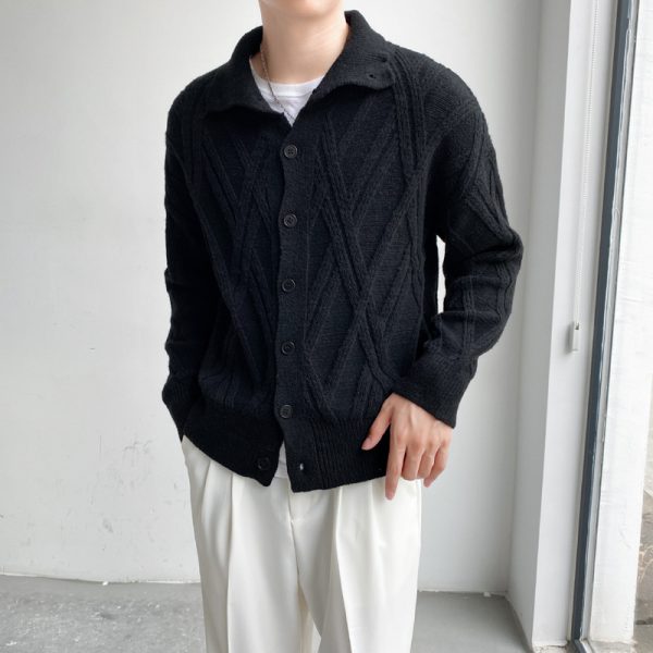 Knitted Cardigan Men's Youth Retro Sweater