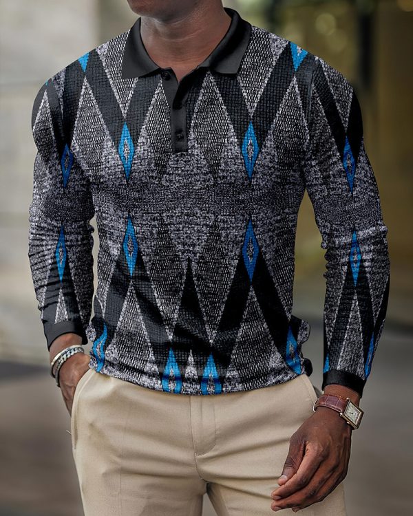 3D Printed Lapel Loose And Comfortable Polo Shirt - Image 2