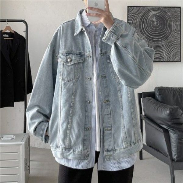 Spring And Autumn Denim Jacket Men - Image 4