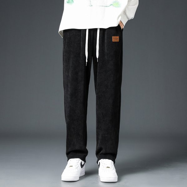 Autumn And Winter Trendy Brand Straight Wide-leg Casual Corduroy Thickened Fleece Pants - Image 8