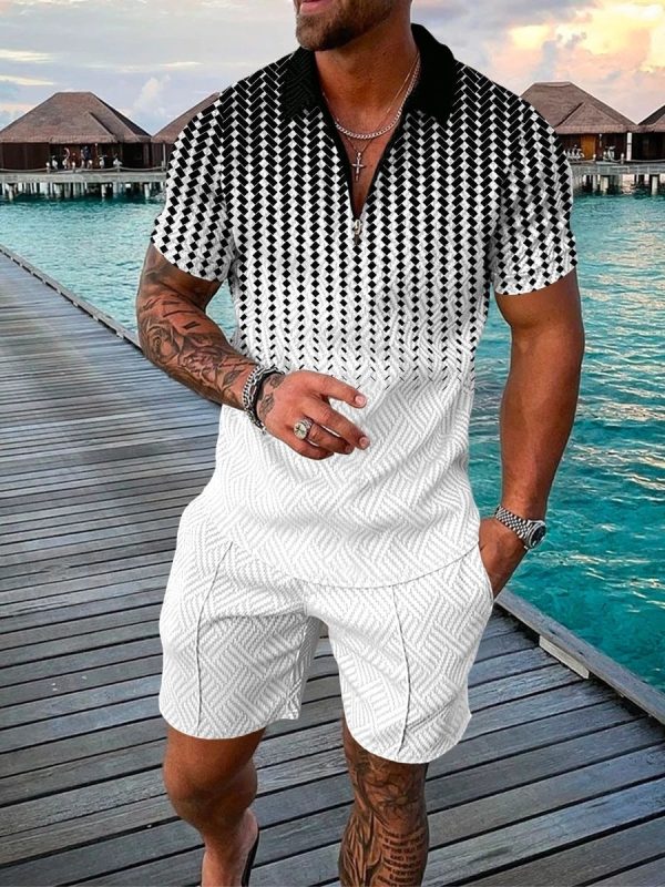 Printed Polo Shirt Suit Summer Fashion - Image 6