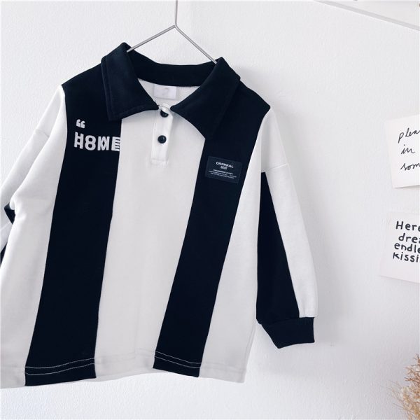 Boys' All-match Striped Polo Shirt - Image 2