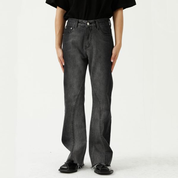 Men's Contrast Tie-Dye Gradient Micro Flare Jeans