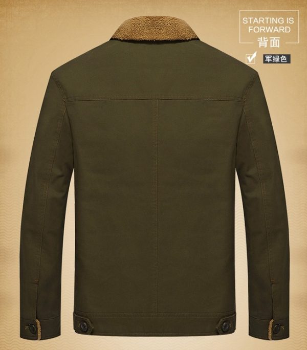 Winter plus velvet thick lapels uniforms air force one jacket jacket cotton clothing men - Image 3