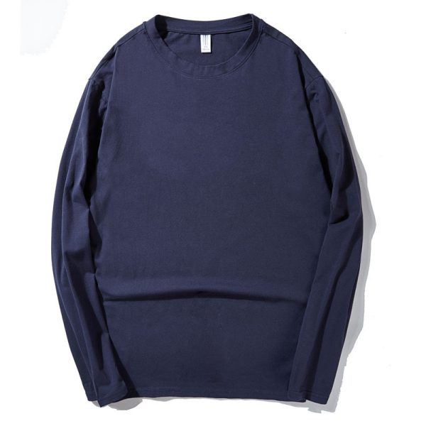 Men's Solid Color Long-Sleeved Plus Size Bottoming Shirt - Image 7