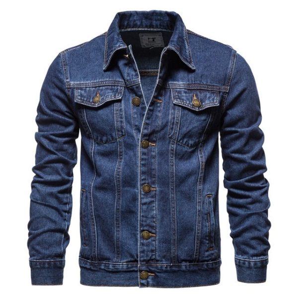 Jacket Men Casual Blue Lapel Jeans Jackets Qualit - Image 6
