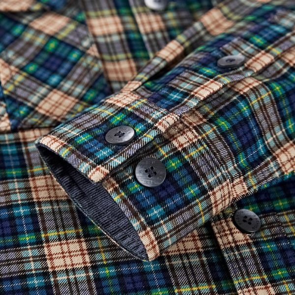 Shirt Men Military Plaid Dress 100 Cotton - Image 5