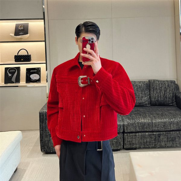 Chinese Retro Style Red Jacket Fashionable Men And Women - Image 4