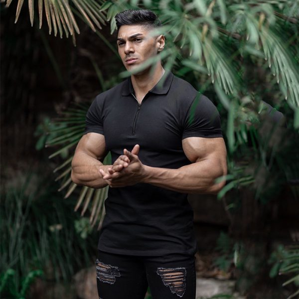 Men's short sleeve fitness polo shirt - Image 3