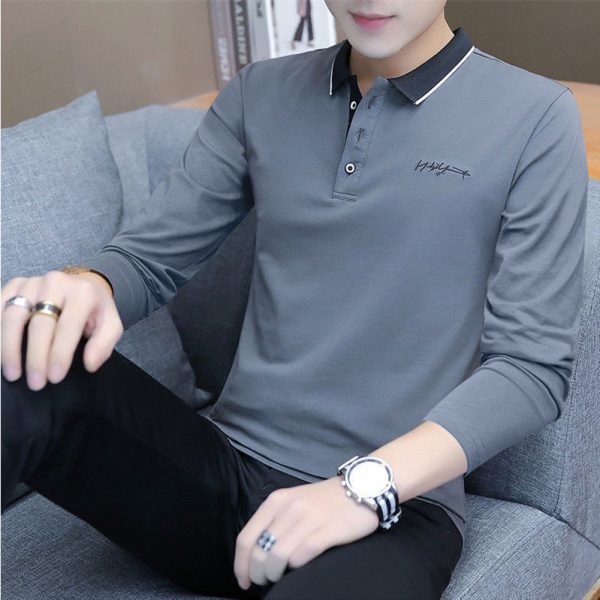 Polo Shirt Men's Long-sleeved T-shirt Top  Men's Clothing - Image 6