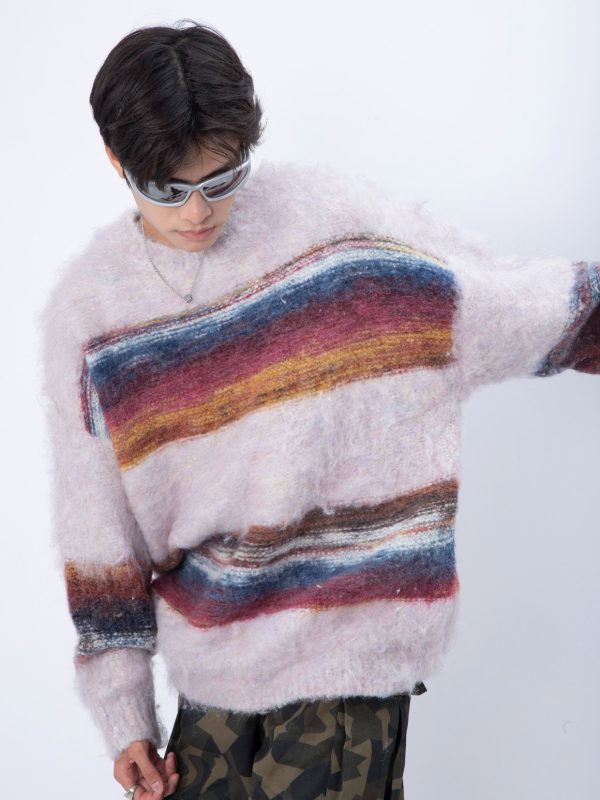 Hair And Stripes On A Thick Sweater Man - Image 4
