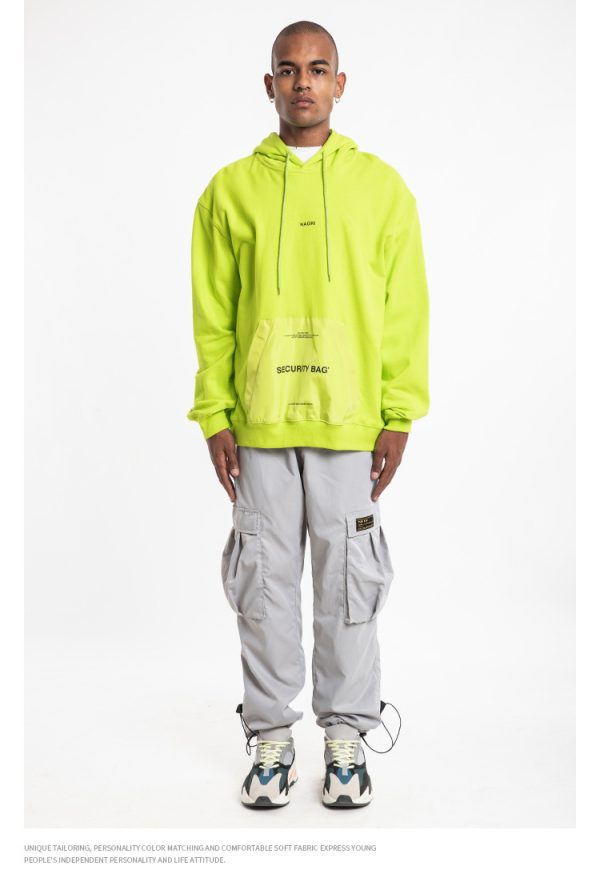 Loose fluorescent green men's sweatshirt - Image 4
