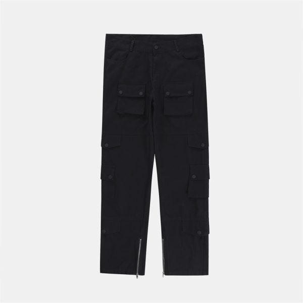 High Street Loose Hem Zip-Slit Straight-Leg Trousers - Image 4