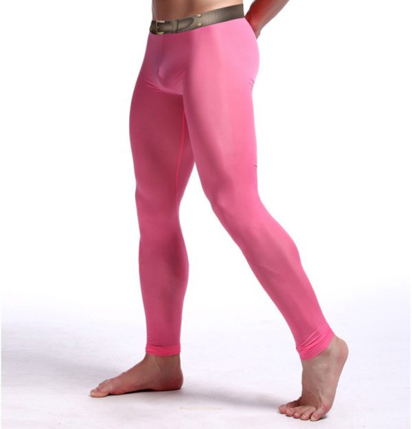 Warm Trousers Ice Silk Stretch Yoga Bodybuilding Bottoming Nine - Image 2