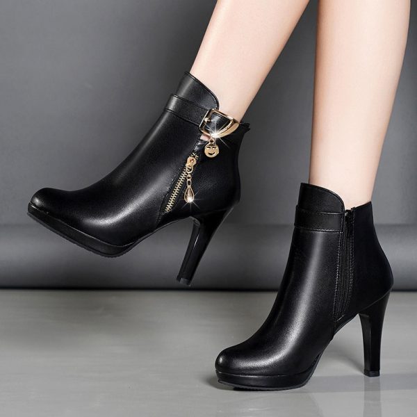 Womens Autumn Leather Boots - Image 5