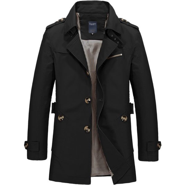 Mid-length windbreaker jacket men - Image 3