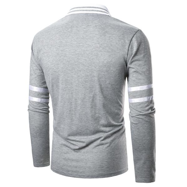 Men's POLO shirt with solid color arm web - Image 4
