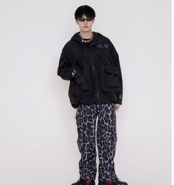 Laser reflective letters printed workwear jacket men - Image 4