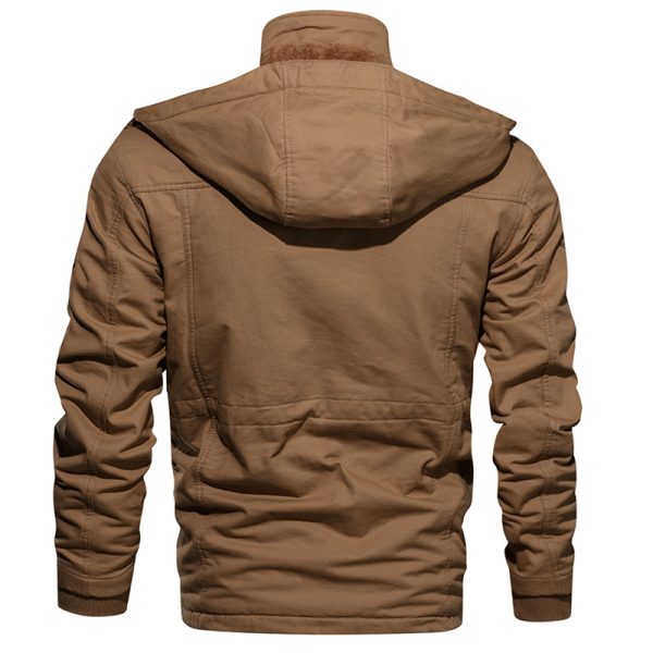 Men Winter Fleece Jacket Warm Hooded Coat Thermal Thick Outerwear Male Military Jacket - Image 6